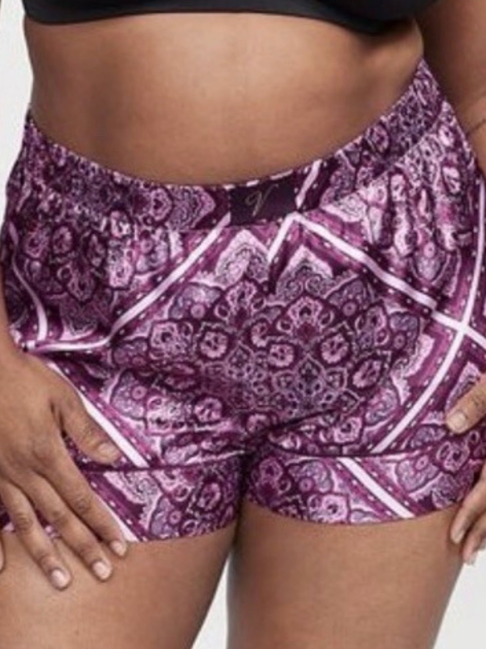 Victoria's Secret Purple Paisley Satin Sleep Shorts